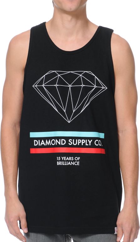 Diamond Supply 15 Years Of Brilliance Black Tank Top
