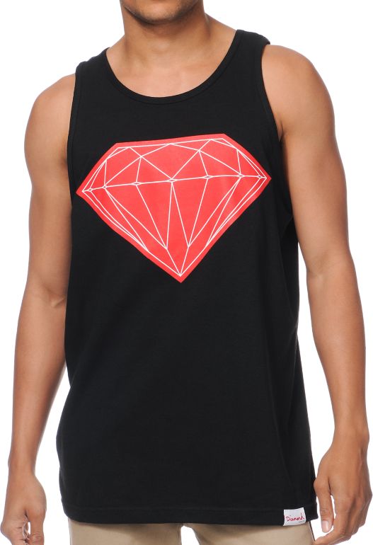 Diamond Supply Big Brilliant Black & Red Tank Top