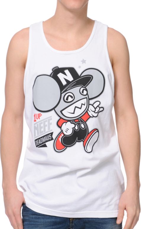 Neff X Deadmau5 1 Up White Tank Top