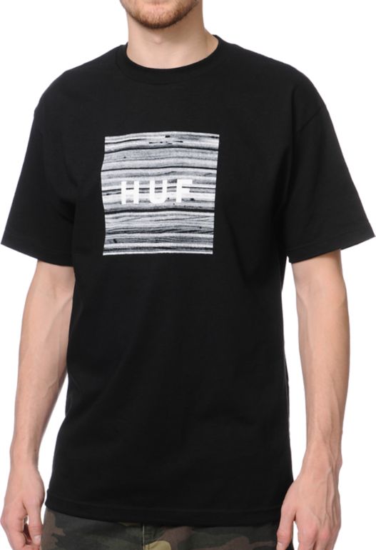 HUF Static Box Logo Black Tee Shirt