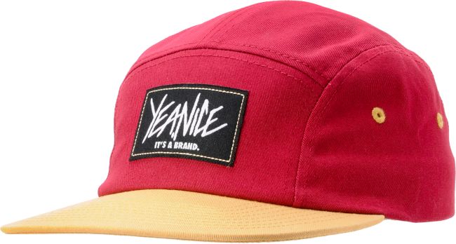 Yea.Nice Hull Burgundy & Tan Print 5 Panel Hat
