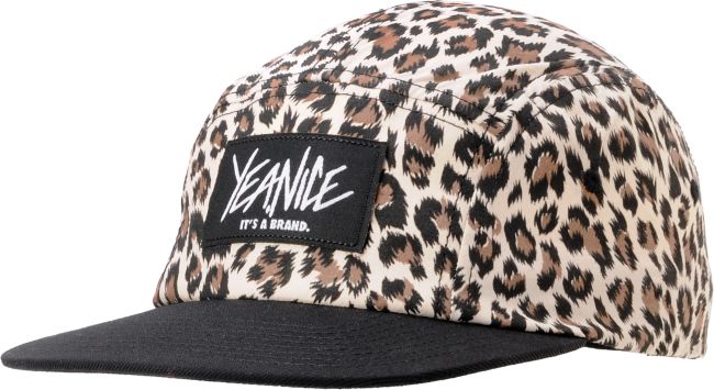 Yea.Nice Get Wild Black & Cheetah Print 5 Panel Hat