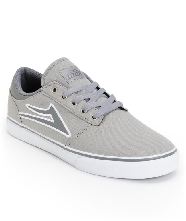 Lakai Brea Light Grey & White Canvas Skate Shoe