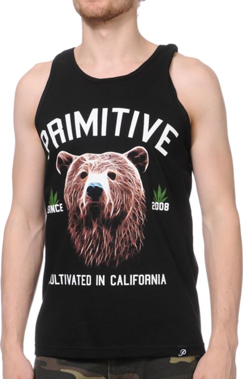 Primitive Golden Bear Black Tank Top