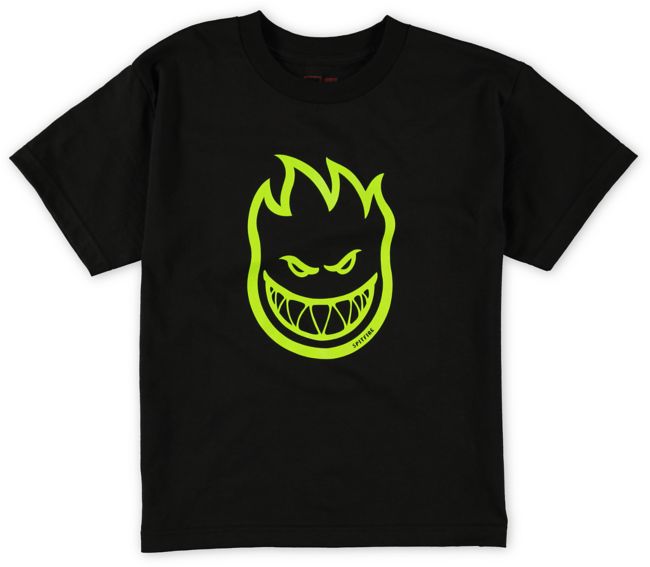 Spitfire Boys Bighead Black & Green Tee Shirt