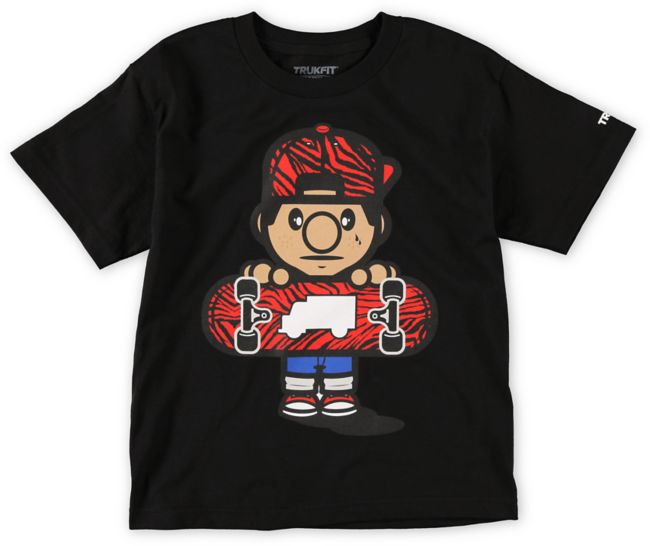 Trukfit Boys Lil Tommy Zebra Black Tee Shirt