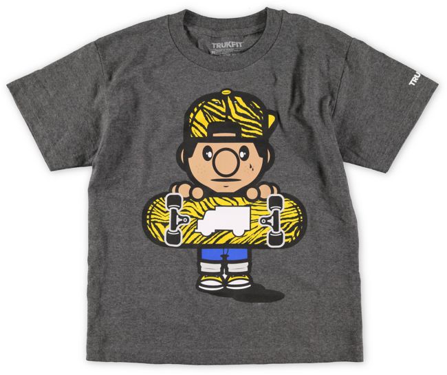 Trukfit Boys Lil Tommy Zebra Charcoal Tee Shirt