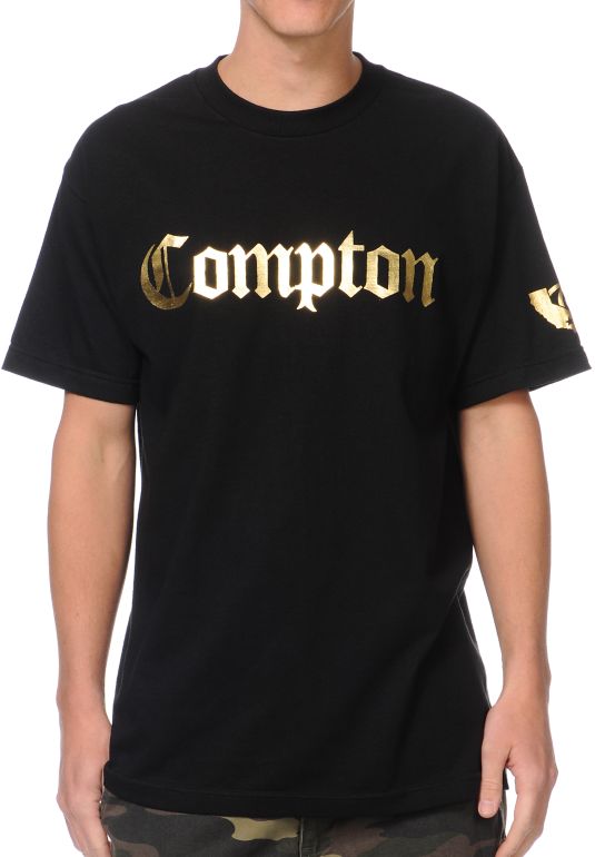Gold Wheels Compton Black & Gold Tee Shirt