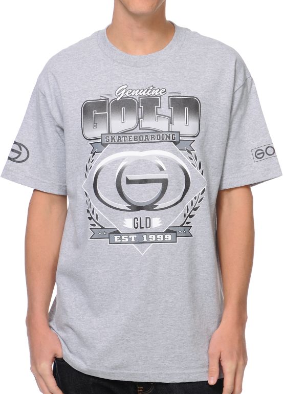 Gold Wheels Genuine Grey Tee Shirt