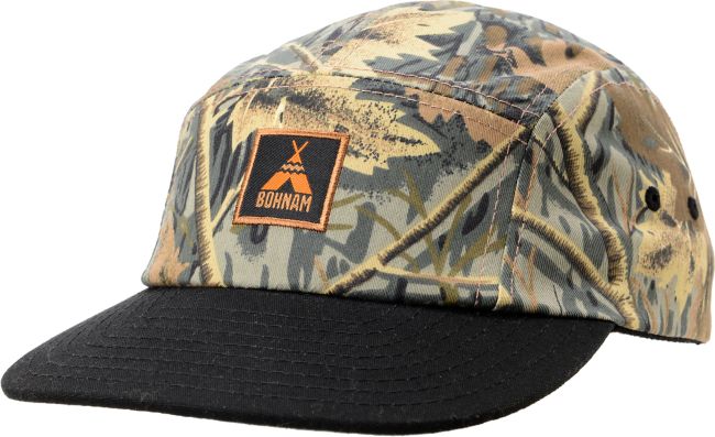 Bohnam Supply Co Timber Camo & Black 5 Panel  Hat