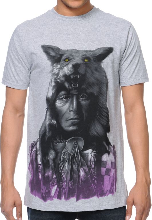 Rook Running Wolf Grey Tee Shirt