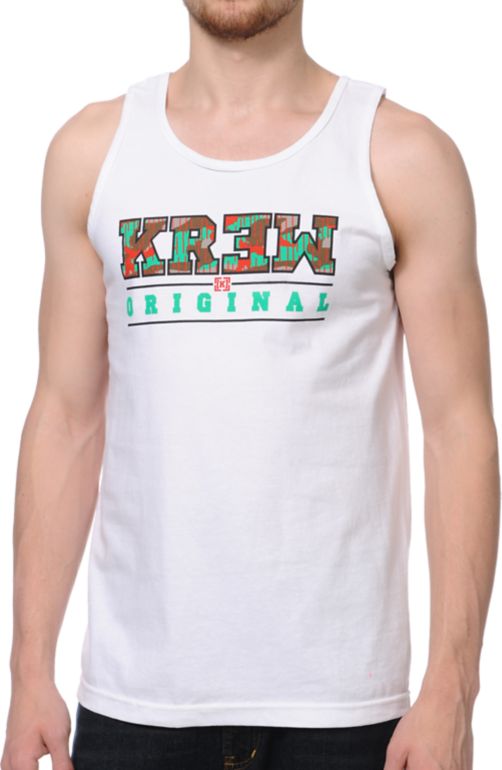 KR3W Camo Core White Tank Top
