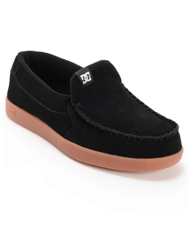 DC Villain Black Suede & Gum Slippers
