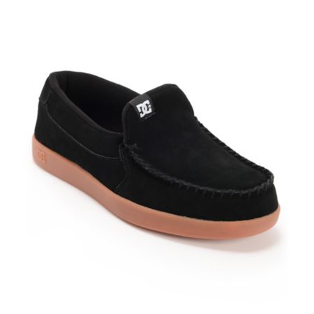 DC Villain Black Suede & Gum Slippers