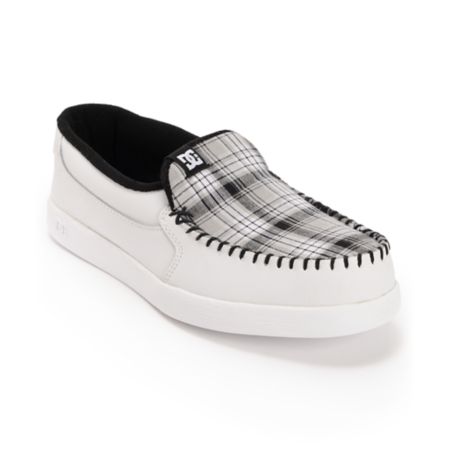 DC Villain White & Plaid Slip On Slippers
