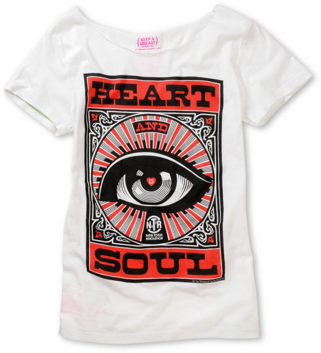 Keep A Breast Heart & Soul White Tee Shirt
