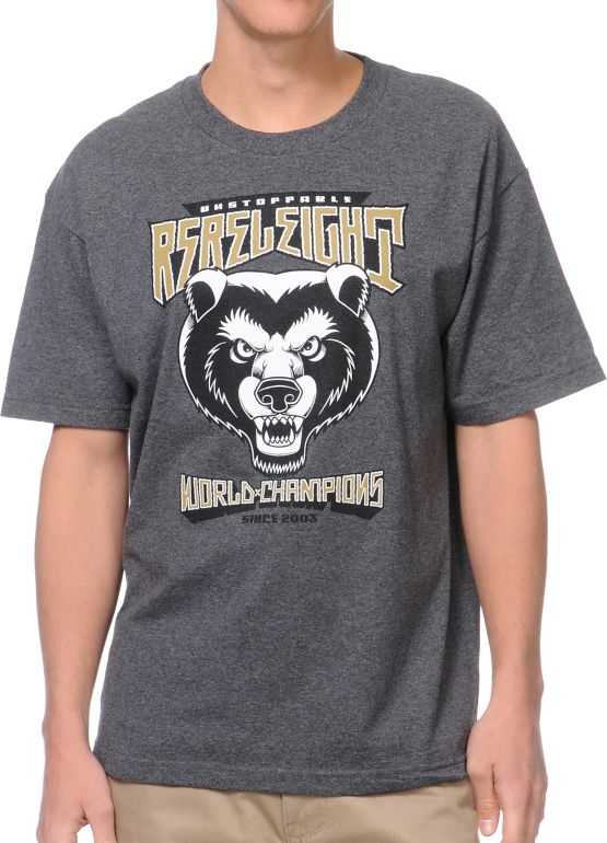 REBEL8 Unstoppable Heather Charcoal Tee Shirt