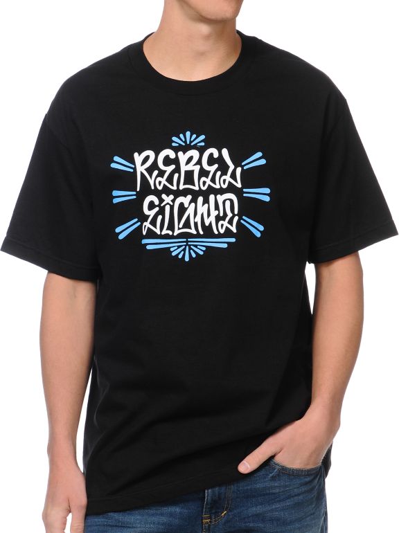 REBEL8 Fat Cap Black Tee Shirt