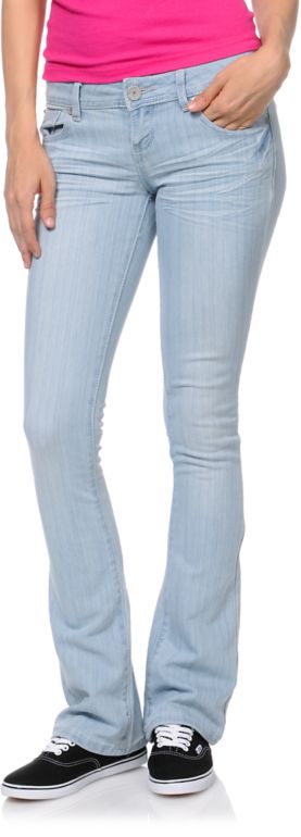 Almost Famous Jen Light Blue Wash Bootcut Skinny Jeans
