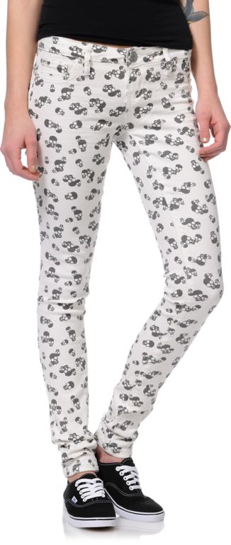 Almost Famous Skull White & Black Skinny Jeans