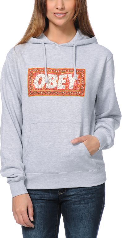 Obey Magic Carpet Heather Grey Pullover Hoodie