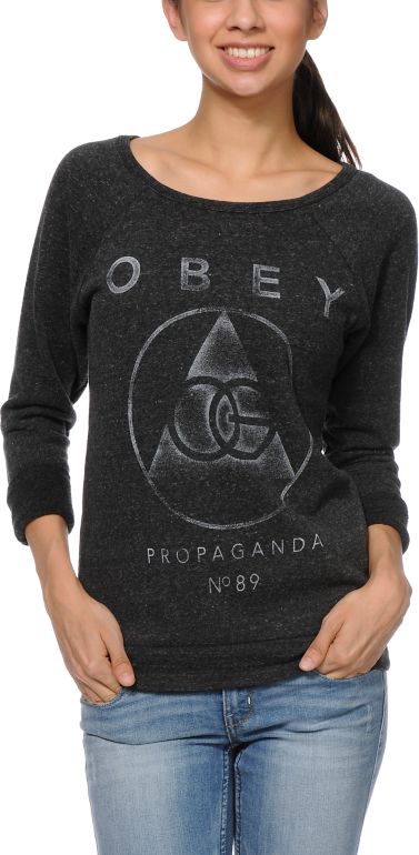 Obey Vintage OG Heather Onyx Crew Neck Sweatshirt