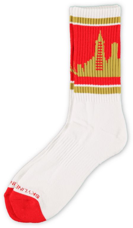 Skyline Socks San Francisco Scarlet & Gold Crew Socks