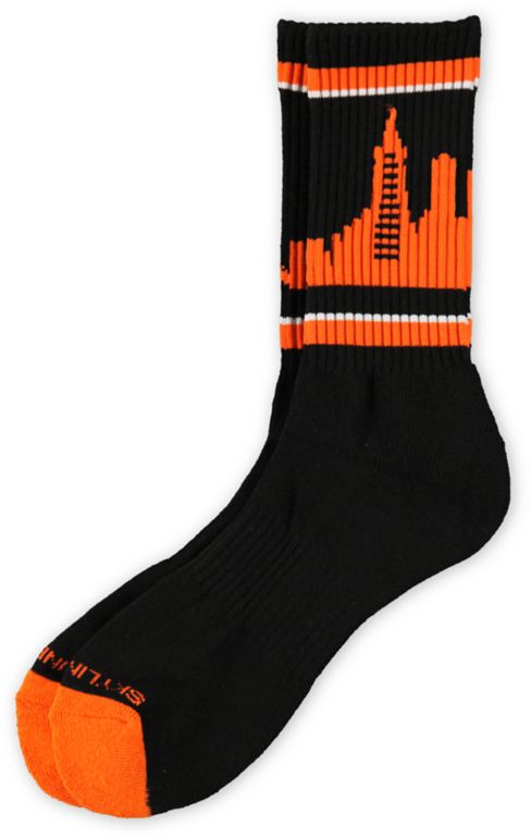 Skyline Socks San Francisco Orange & Black Crew Socks