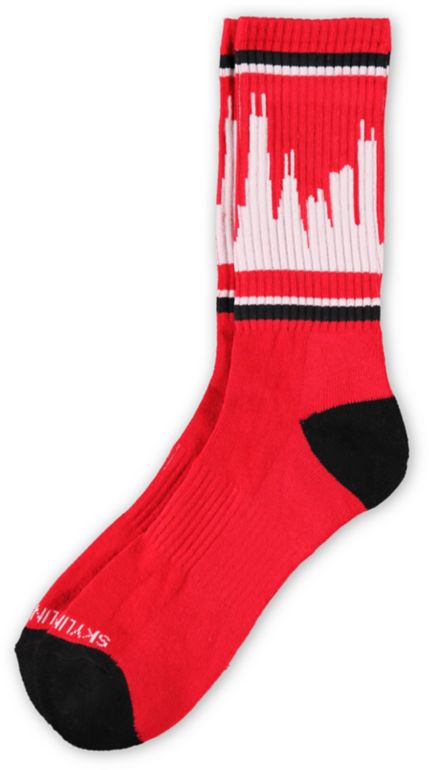 Skyline Classic City Chicago Red & Black Socks