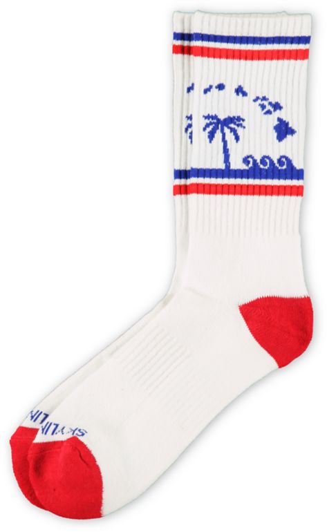 Skyline Socks Hawaii Red, White & Blue Crew Socks