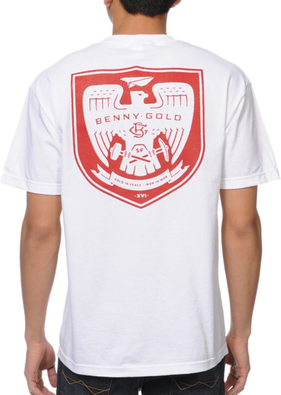Benny Gold Iron War White Pocket Tee Shirt