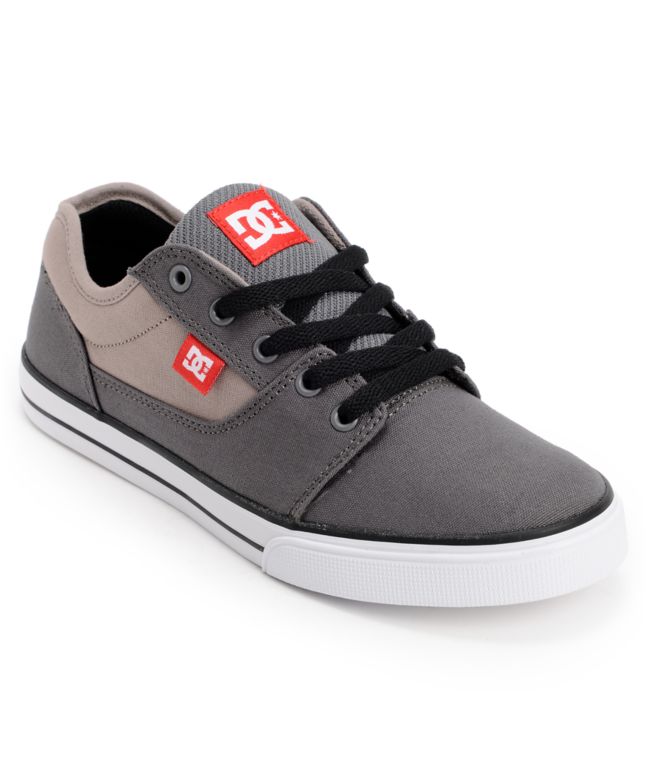 DC Boys Bristol Grey, Red & White Skate Shoe