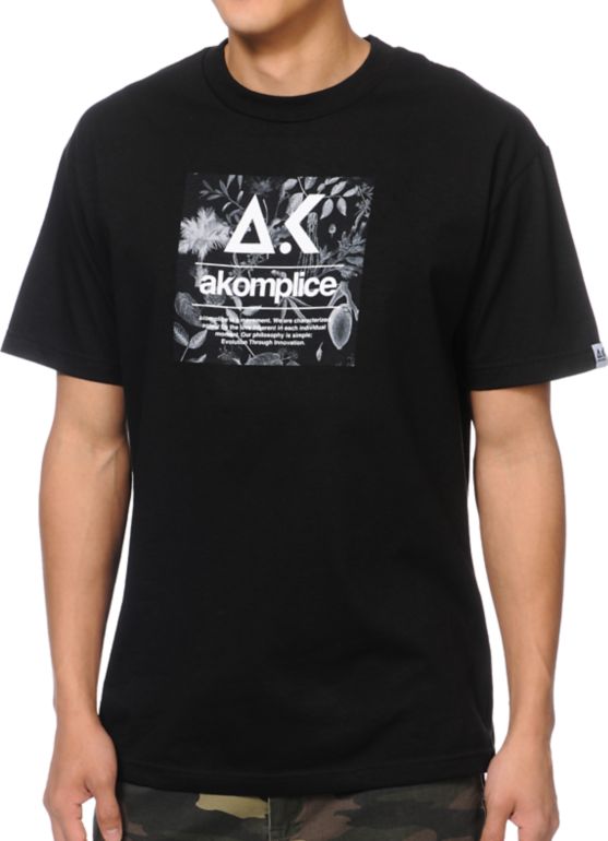 Akomplice AK Floral Black Tee Shirt