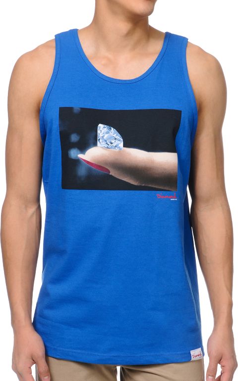 Diamond Supply Imprint Blue Tank Top