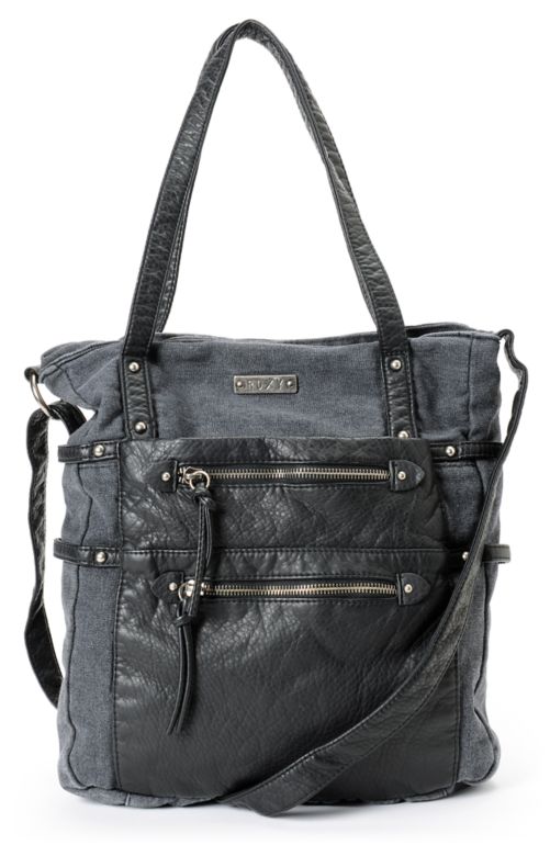 Roxy Beach Rock Black Canvas Tote Bag