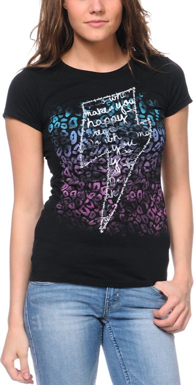 Bitter Sweet Lightning Words Black Tee Shirt