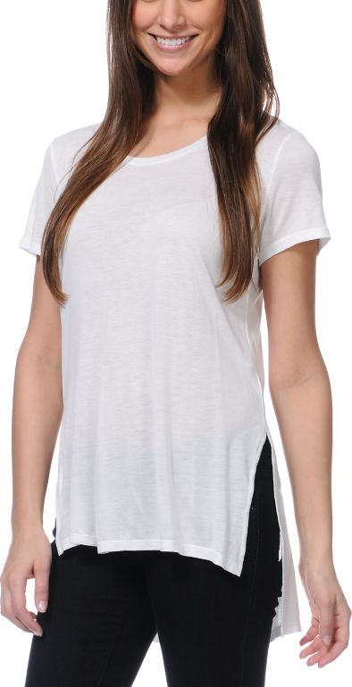 Jolt White Tunic Tee Shirt