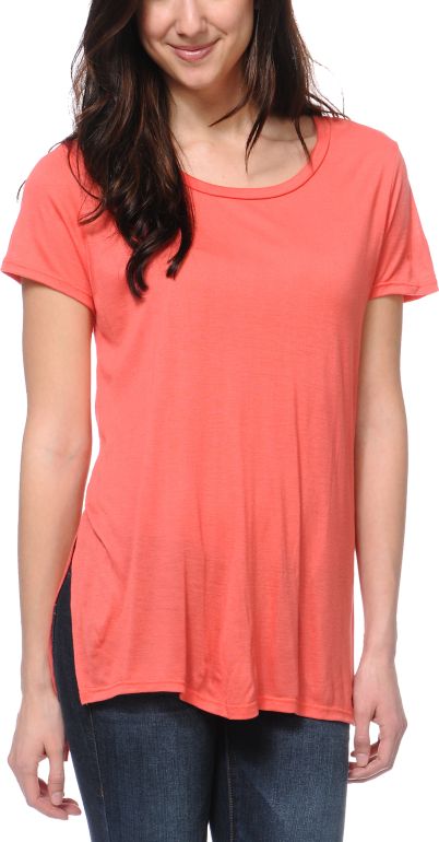 Jolt Coral Tunic Tee Shirt