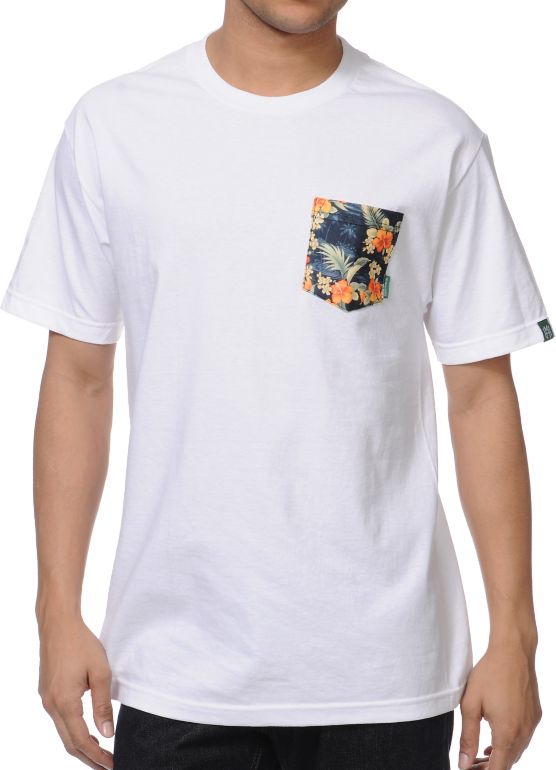 Mighty Healthy Montalban White Pocket Tee Shirt