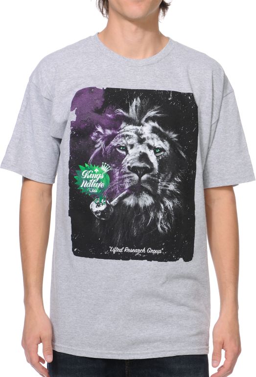 LRG Kings Of Nature Heather Grey Tee Shirt