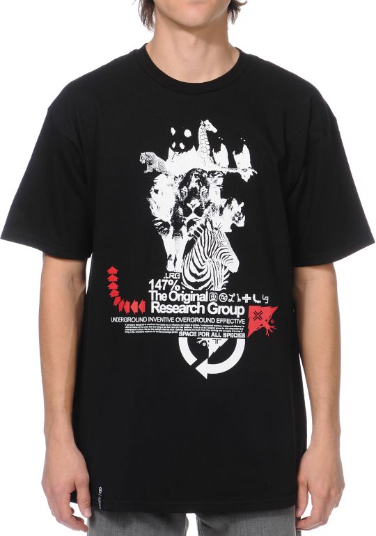 LRG Animal Stacks Black Tee Shirt
