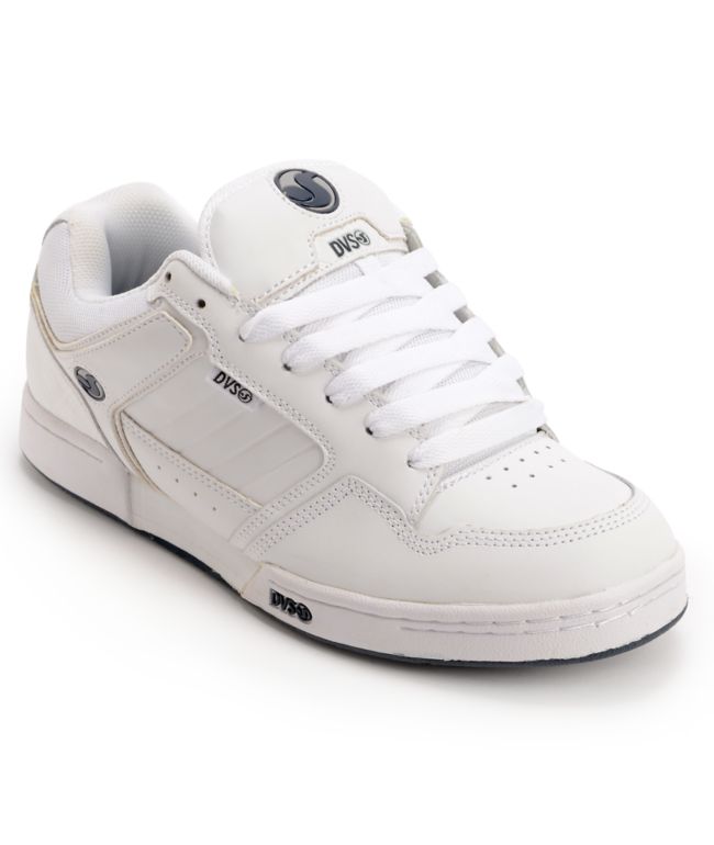 DVS Transom White Leather Skate Shoes