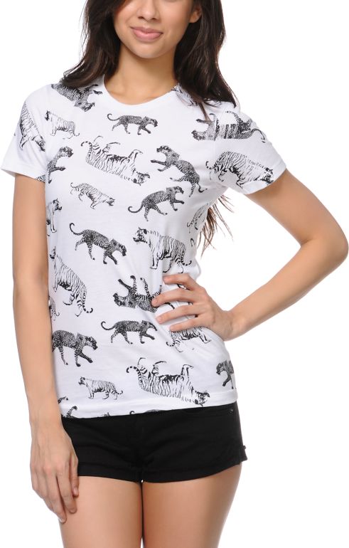 Empyre Girls Cat Parade White Tee Shirt