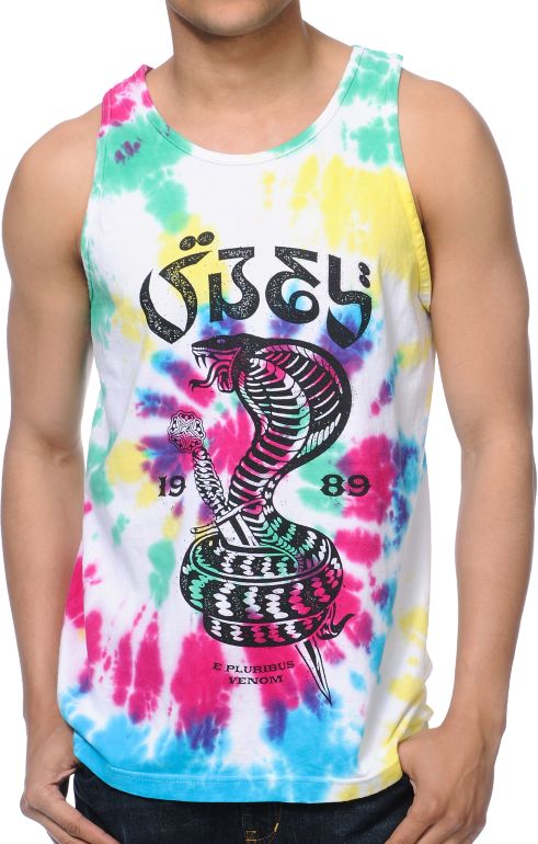 Obey Eplurcobra Tie Dye White Tank Top