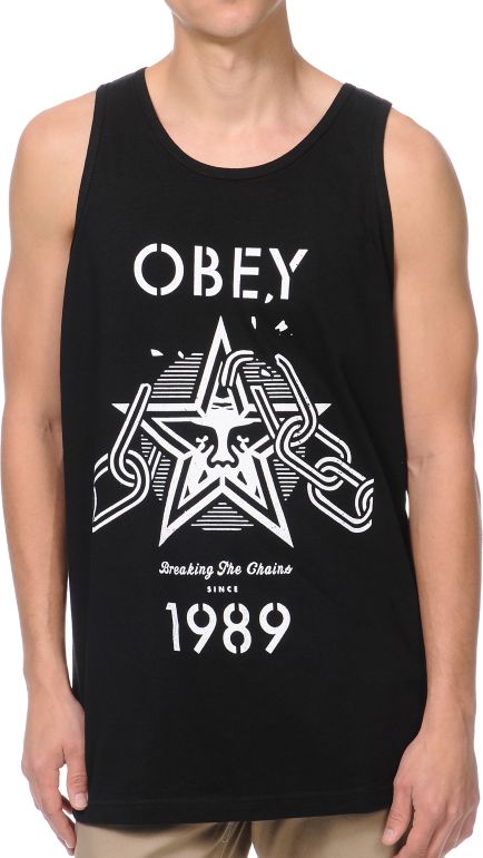 Obey Breaking The Chains Black Tank Top