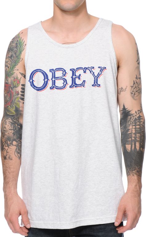 Obey Old Fashion Ash Grey Tank Top