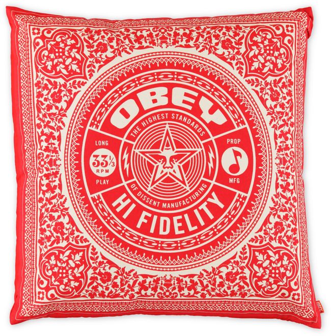 Obey Hi Fidelity Red Throw Pillow
