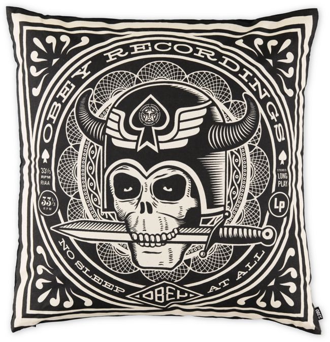 Obey No Sleep Black Throw Pillow