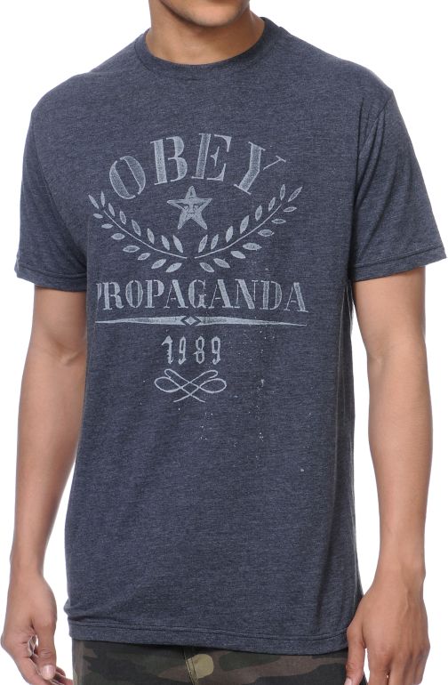 Obey Propaganda Flower Sack Charcoal Tee Shirt