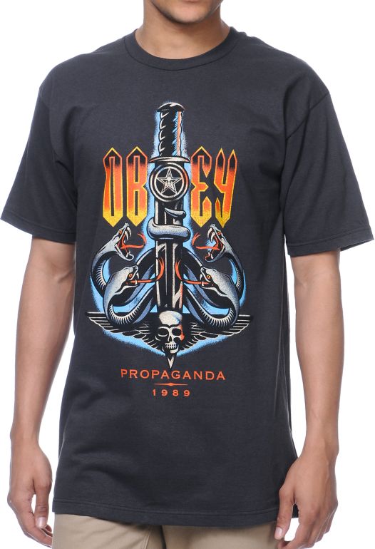Obey Serpents Graphite Tee Shirt